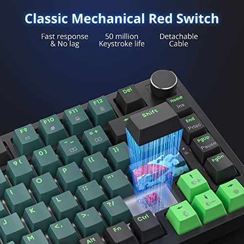 Image of Fogruaden Wired RGB 75% Hot Swappable Gasket Mechanical Keyboard with Red Switch,82 Keys TKL Gaming Keyboard for Win /Mac Laptop PC Gamer (Soundwave)