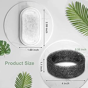 Cat Water Fountain Filters, Compatible with Stainless Steel Pet Fountain 8 Filters with 8 Sponges Replacement Filters for Cat Fountain (16 Filters& 16 Sponges)