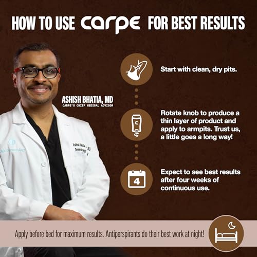 Image of Carpe Underarm Antiperspirant Deodorant for Men - 100 Hour Sweat & Odor Control - Men's Clinical Deodorant - Antiperspirant for Excessive Sweating - Sandalwood