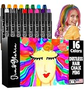 Jim&Gloria Hair Chalk For Girls, Temporary Hair Color Makeup Kit Gifts for Kids, Washable and Saf...