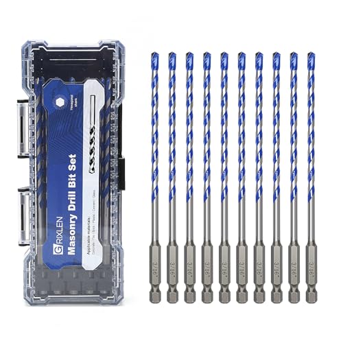 10 Pack 3/16 inch Concrete Drill Bit Set,Masonry Drill Bit Set by GRIXLEN - Used condition - US$23.45