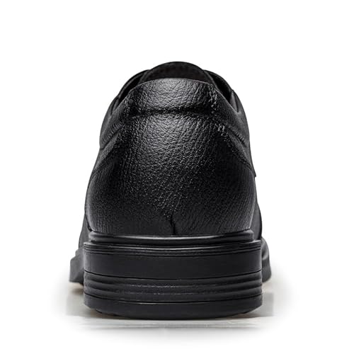 Vestido Oxford Para Homens Lace Up Round Toe Couro Cap Toe Derby Sapatos Sola De Borracha Antiderrap