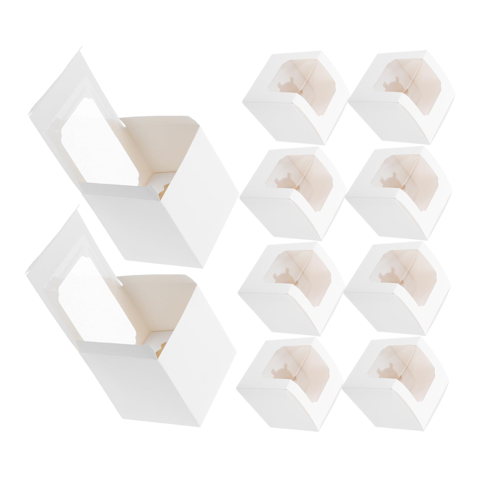 Mikinona Elegant Design Cupcake Boxes Paper Cupcake Packaging Box for Bakery Favor Individual