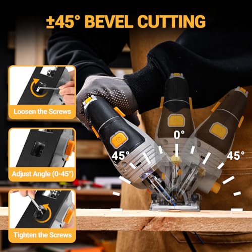 image for DEKOPRO 6.7-Amp Jig Saw Corded: Electric Jigsaw Tool Power Jig Saws fo