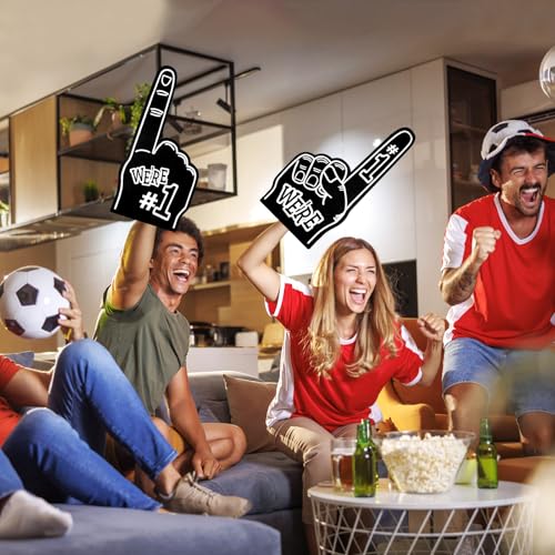 VOSSOT 2 Stück Schaumstoff Finger, 18-Zoll-Riesenschaumfinger Deutschland Fanartikel, EM 2024 Fanartikel, Fußball Europameisterschaft Schaumhand Nr.1, Inspirierend Sportfan Zubehör Schaumstoff Hand