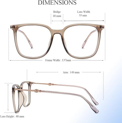 Miniatura 6 de Firmoo Gafas de luz azul para mujer, antifatiga ocular, anti dolor de cabeza, corte UV, anteojos de lectura cuadrados para computadora