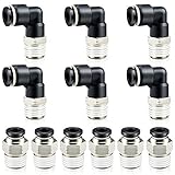 TAILONZ PNEUMATIC Elbow and Straight Combination 3/8 Inch Tube OD x 1/4 Inch NPT Thread Push to...