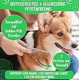 NEU! Profi Hundekamm zur Fellpflege von mittlerem & langem Haar bei Hunde & Katzen, Pudel, Goldendoodles I Golden Pets kompatibel - Gegen Knoten und zum Finish I + neues E-Book Größe S
