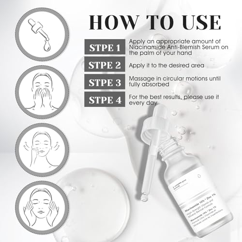 Niacinamide 10% + Zinc 1%, Serum Niacinamida, Serum Facial Niacinamide, Reduce la Apariencia de Poros Dilatados y Piel Opaca, Apto para Todo Tipo de Piel, 30Ml - imagen 5