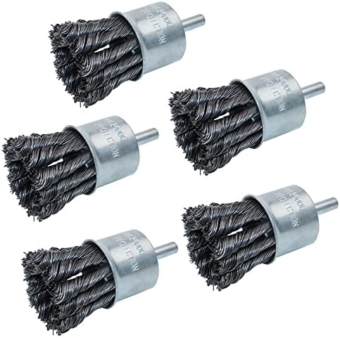 HOYIN Wire End Brush, Twist Knotted, Alloy Carbon Steel, 0.020in-by-1 1/8in (5)
