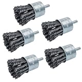 HOYIN Wire End Brush, Twist Knotted, Alloy Carbon Steel, 0.020in-by-1 1/8in (5)
