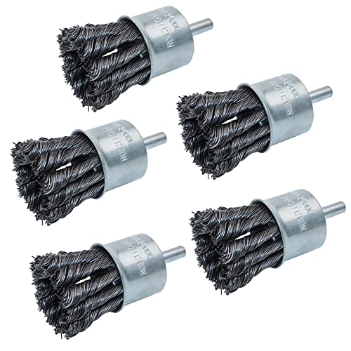 Hoyin Wire End Brush, Twist Knotted, Alloy Carbon Steel, 0.020In-By-1 1/8In (5) #TOP2