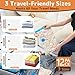 12 Pack Vacuum Bags for Travel with Rechargeable Air Pump, Carry-On Compression Bags for Luggage and Suitcase, Space Saver Storage for Clothing and Travel Organization