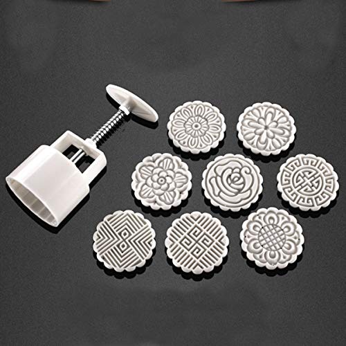 TuToy 75G 8 Flower Stamps Moon Cake Diy Mould Hand Pressure Biscuit Pastry Mold Baking Tool