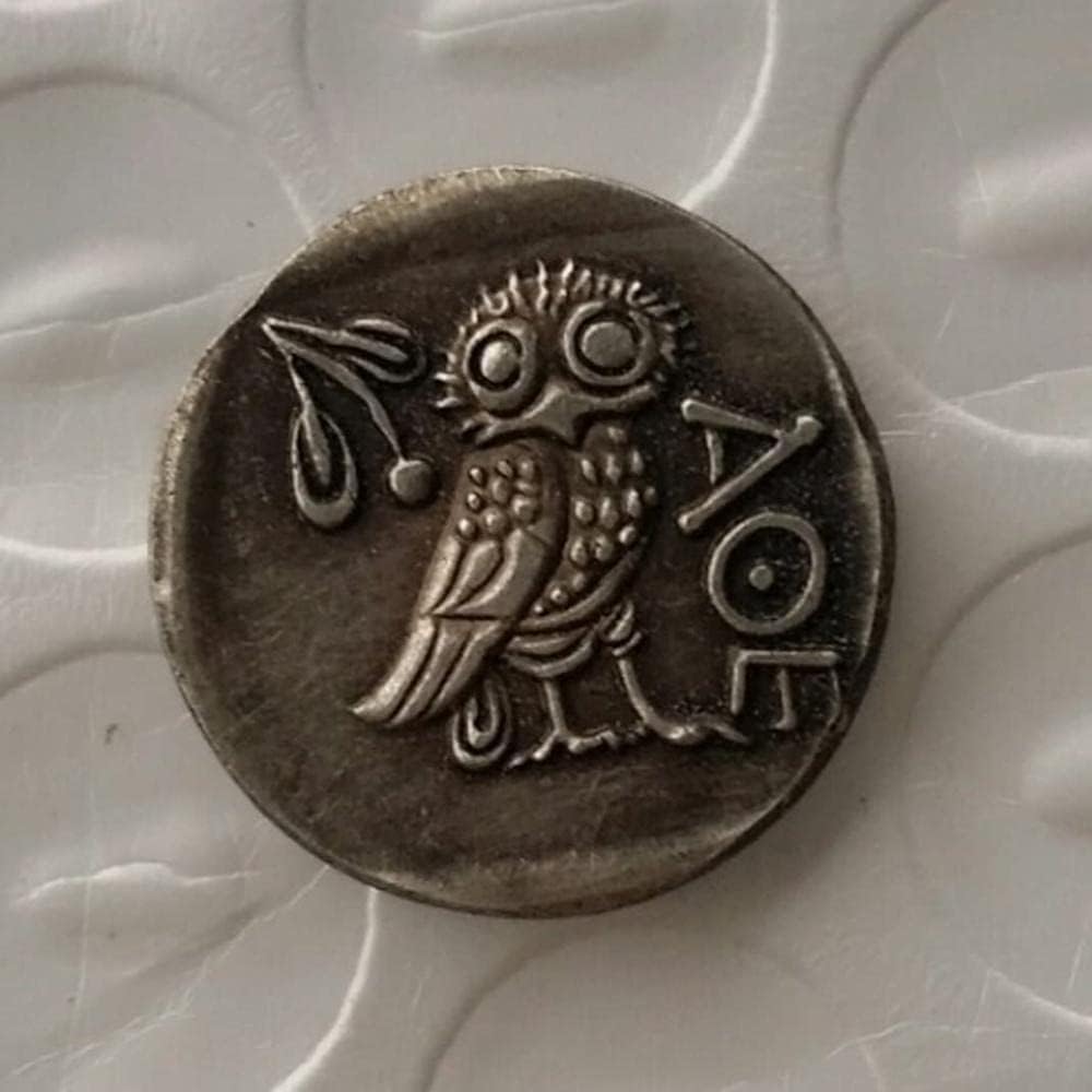Copy Coin, Commemorative Coin, Coin Rare Vintage Ancient Athens Greece White Drake Atna Greek Owl Coin Thumbnail