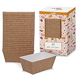 Kuchen papier-kastenform für Einweg-Backformen für Kuchen, Brot und Muffins in Papier-Braunformen (25er Pack)