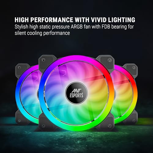 Ant Esports Superflow 120mm 3 Pack ARGB Case Fans - Black - Image 7