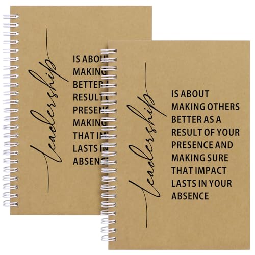 JOHSBYD Leadership Gifts Leader Hardcover 100 Pages Spiral Notebook 2 Pcs Boss Appreciation Gift Retirement Journal Thank You Gifts for Boss Leaders Supervisor Mentor Manager (Leadership is about)