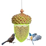 Giantex Metal Acorn Bird Feeder, Outdoor Hanging Food Dispenser with Stainless Steel Wire and Iron Grid, Wild Bird Feeder Hanging House Seed Feeder for Garden Yard, Outside Decoration (Green)
