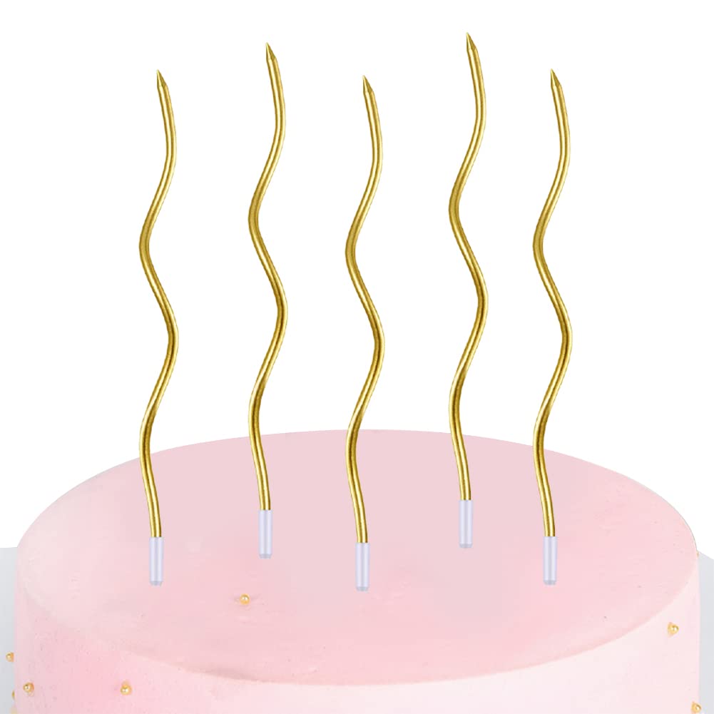 PHD CAKE Lot De 24 Bougies D'anniversaire En Spirale Arc-en-ciel Avec Support, Bougies De Fête, Bougies De Gâteau