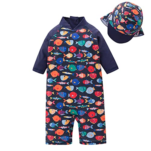 Maillot de bain deux pièces fille garçon avec protection UV et fermeture éclair