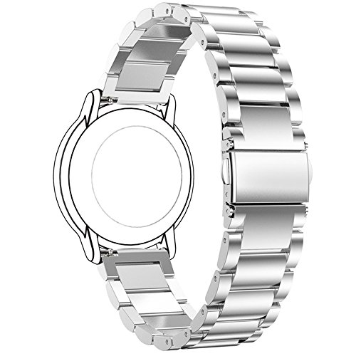 Ruentech ?Armband för Fossil Q armband,22 mm metallarmband för Fossil Q Gen 5 Juliana Carlyle/Fossil Q Gen 4 Gen 3 Explorist HR/Fossil Q Gen 2 hybrid reservarmband, bälte, silver