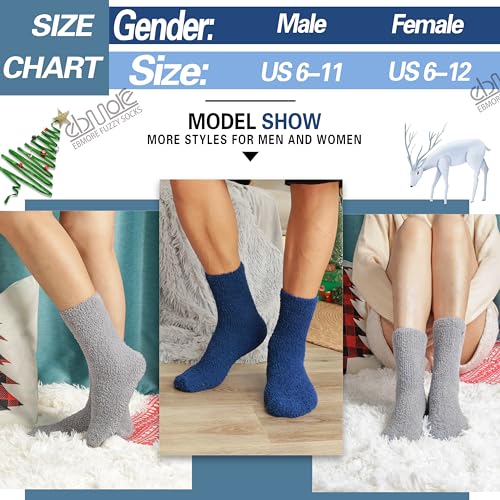 Image of EBMORE Fuzzy Socks Warm Winter Slipper Fluffy Sleep Cozy Comfy Cabin Socks for Mens Womens