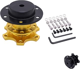 Adaptador universal de cubo de liberación rápida para volante – 6 agujeros de liberación rápida Hub Racing adaptador viene con accesorios