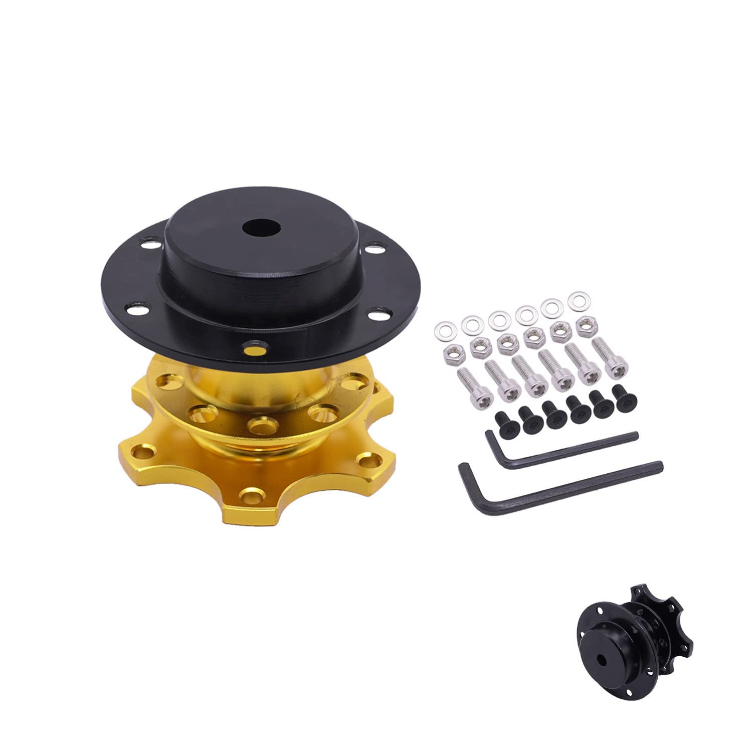Universal Steering Wheel Quick Release Hub Adapter Snap Off Kit - 6 Hole Steering Wheel Quick Release Hub Racing Adapter Coming with Accessories