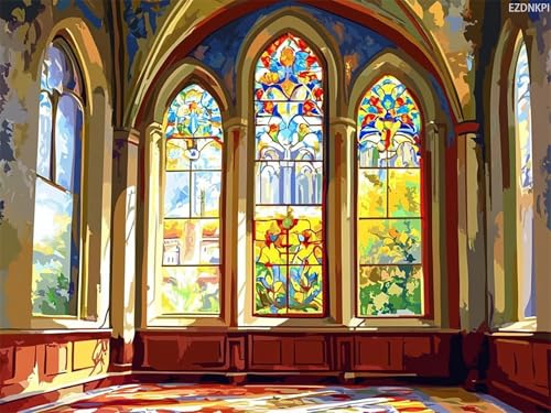 EZDNKPI Stained Glass Window Stitch