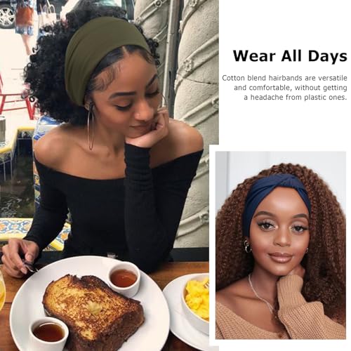 Image of DRESHOW 4 Pack Turban Headbands for Women Wide Vintage Head Wraps Knotted Cute Hair Band Accessories