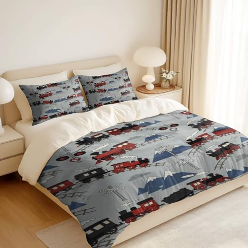 Housse de couette train anti-transpiration pour décoration lit enfant