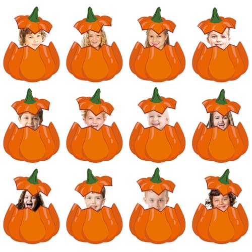 Image of 50 Sets Fall Pumpkin Cutouts Thanksgiving Bulletin Board Decor Autumn Pumpkin Paper Cut-Outs DIY Pumpkin Photo Craft for Classroom Home Party