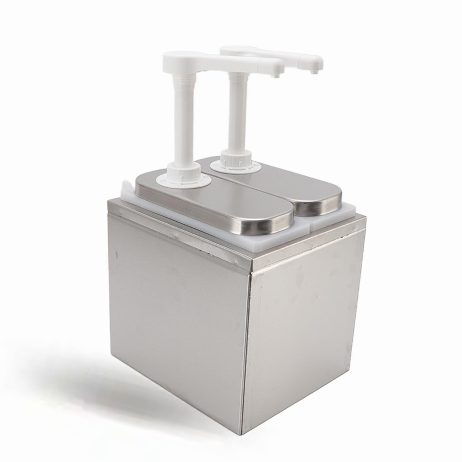 Stazione di Pompaggio per Condimenti - Distributore di Salsa e Miele per Uso Domestico in Plastica e Acciaio Inossidabile con Doppia Testa (1L/Testa)
