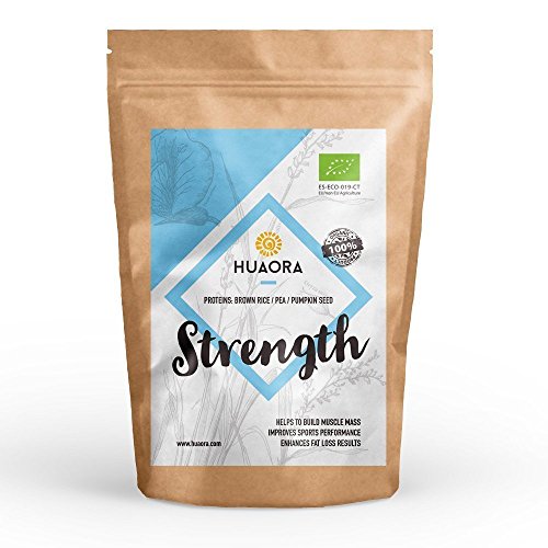 Huaora - Strength, Proteína Vegana Ecológica en Polvo, 250gr | Mix de Proteínas Vegetales Orgánicas | Certificado Orgánico - Sin Alergenos, Sin Lactosa, Sin Aditivos Artificiales