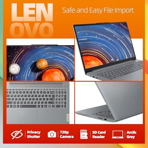 Lenovo IdeaPad Slim 3i, 15.6" Laptop for Students, Intel N100, 4GB RAM, 128GB SSD, SD Card Reader, Wi-Fi 6, Rapid Charge, Windows 11 in S Mode, Arctic Grey — view 4