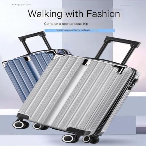 Suitcase Aluminum Frame Suitcase Women's Trolley Boarding Case Light Sound Caster Wheel Password Customs Lock Suitcase Suitcase Tags(Green)4