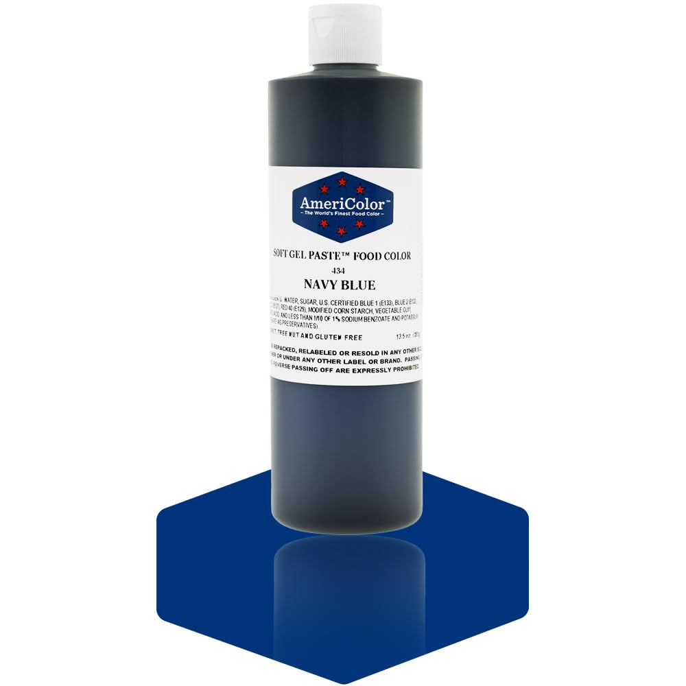 AmeriColor Food Coloring, Navy Blue Soft Gel Paste, 13.5 Ounce