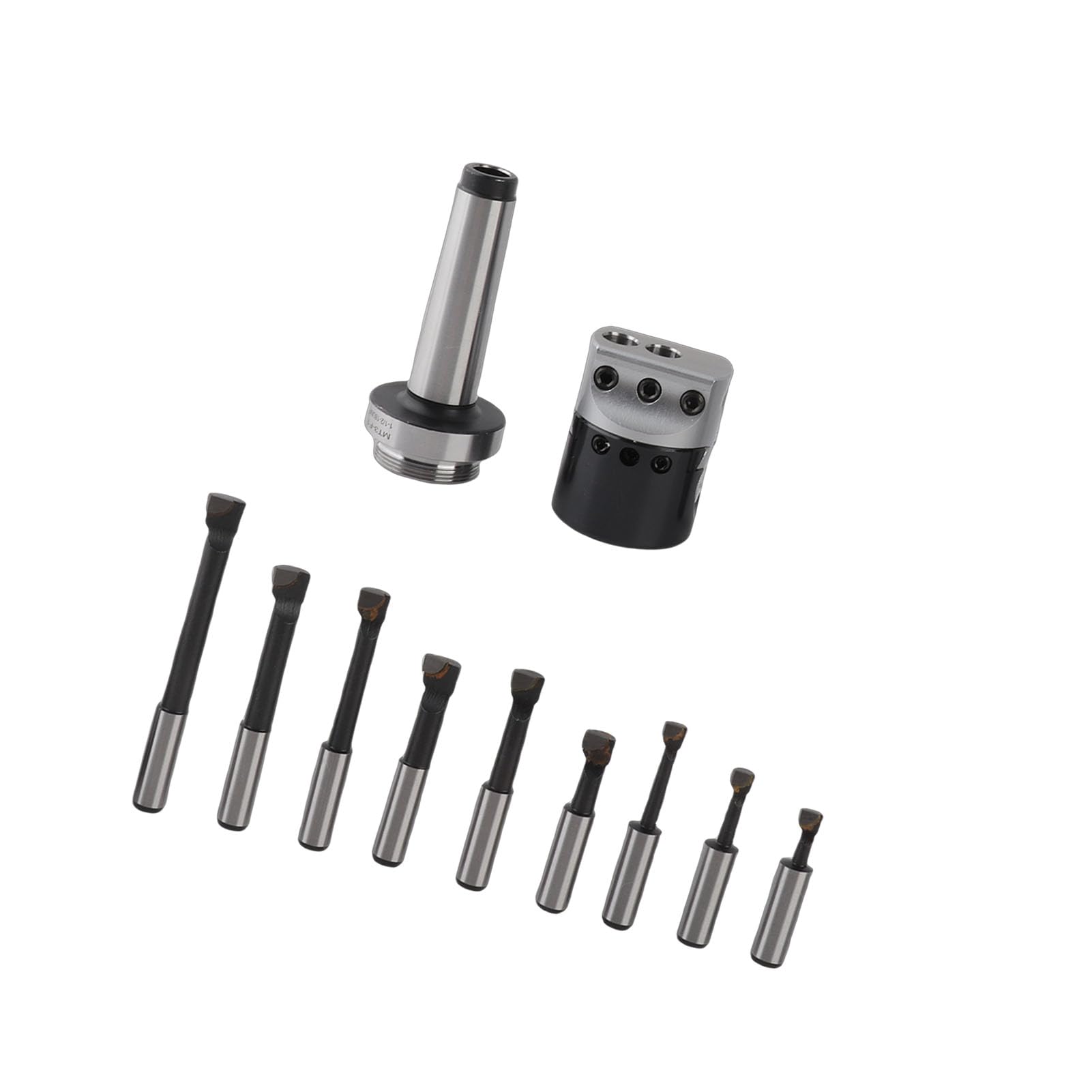 LiebeWH Cabezal de Mandrinado F1 con Hoja de Mandrinado de 9 Piezas para Fresadora Kit de Herramientas de de Acero Al Carbono Resistente Adecuado para de Orificios Interiores y Mecanizado de Ranuras