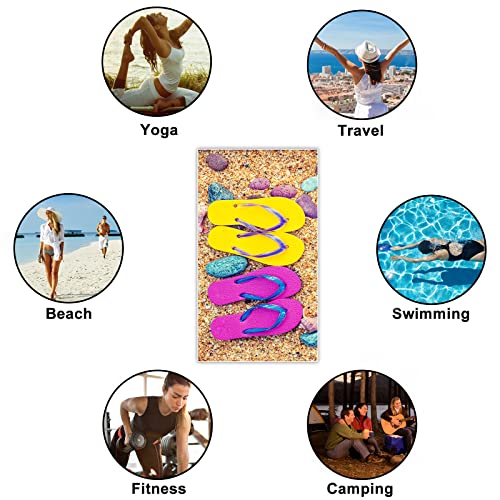 Shuihan Personalized Flip Flop Beach Towel Microfiber 30X60 Summer Extra Large Towels Oversized Soft Absorbent Dry Fast For Swimming Pool Beach Spa Towel, 60 Inches X30 Inches #TOP5