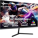 Minifire- Monitor- 27-Zoll-Bildschirm im rahmenlosen Design, IPS, 100Hz, USB Tpye-C, FHD(1080P), sRGB110%, 300 Nits, FreeSync, Eye-Care, HDMI USB Type-C Anschlüsse, unterstützt VESA - Schwarz