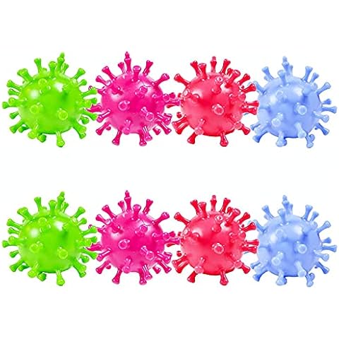 Carykon 8 PCS Strange New Vent Toy Virus Ball TPR Decompression Vent Beads Hand Pinched Ball Cover
