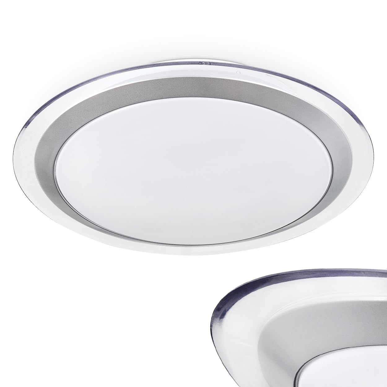 HOFSTEIN LED Ceiling Light Calen, Round Ceiling lamp Made of Metal/Plastic in White, Modern Design (Ø Shade 33.5 cm), 18 watts, 2000 lumens, 3000 kelvins, Dining Room, Living Room, Kitchen, Hallway