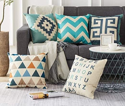 CASA-NEST Set of 5 Designer Decorative Throw Pillow/Cushion Covers with Heavy Zip & Premium Making, Multicolour (16x16) (Multi4) (B09WVW7Z48) Amazon Price History, Amazon Price Tracker
