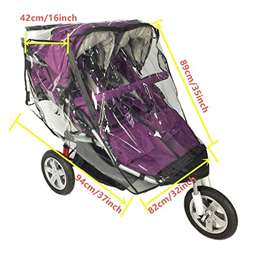 Rain Cover For Double Stroller,Universal Size Weather Shield For Side By Side Double Baby Stroller. #TOP2