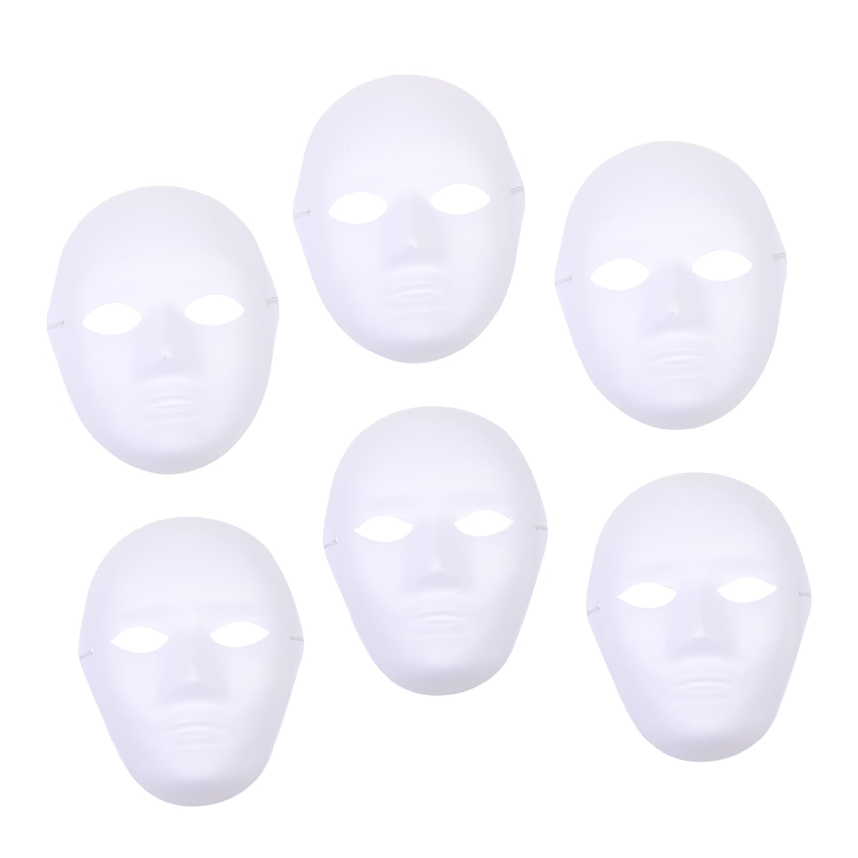 Abaodam 6Pcs DIY Blank White Paper Masks for Painting Hand Painted Masquerade Props for Parties Costumes and Creative Crafts
