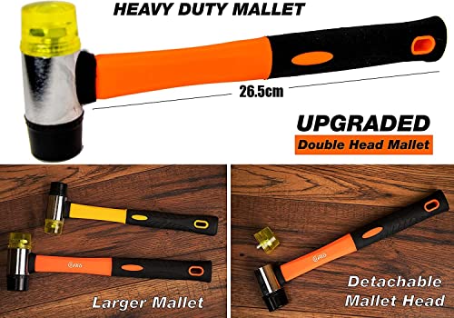 LATERN 43Pcs Laminate Floor Kit, 26CM Double Sided Rubber Mallet with Robust Tapping Block, Heavy Duty Steel Pull Bar - Image 2