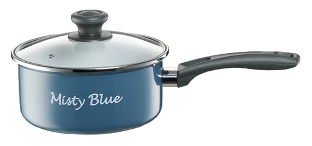 Casserole en émail bleu Misty Mb-18 K avec revêtement anti-adhérent sain de 18 cm