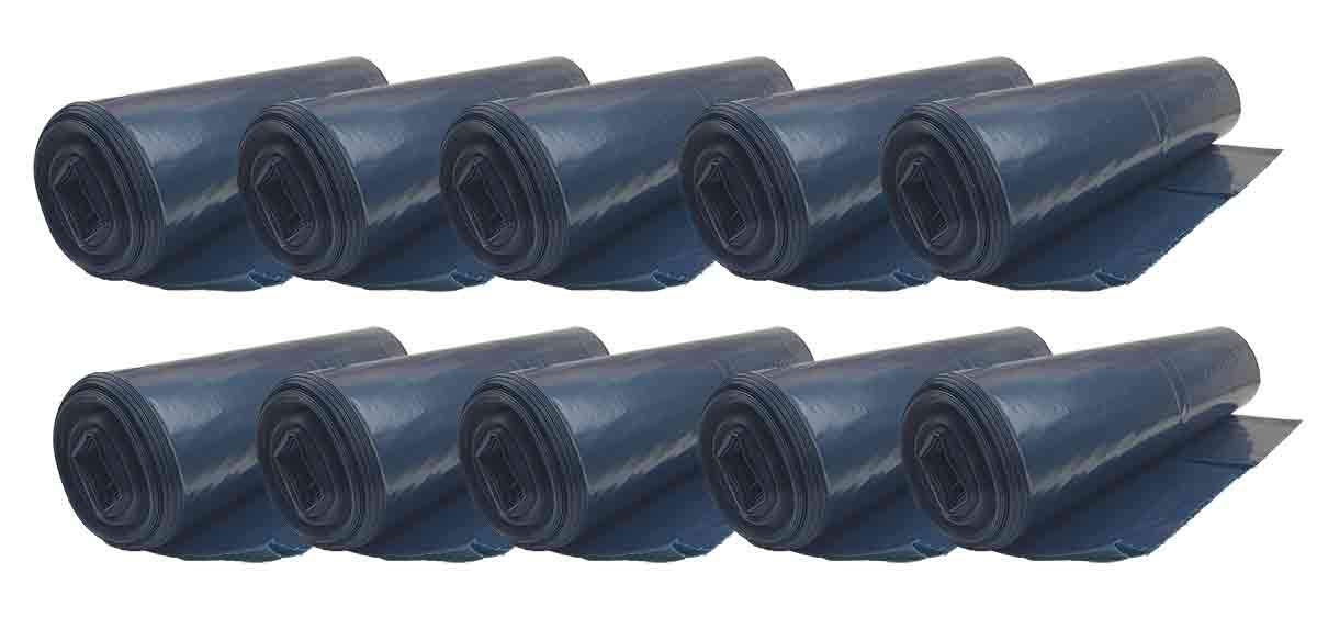 Bolsas de basura azules, 120 l de volumen, 70 μ (10 rollos)
