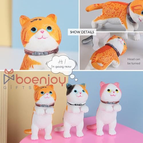 Image of Gifts- Cat Figures, Miniature Figures, Realistic Cat Figures, Cat Figures Toy, Car Decoration Cat, Mini Cute Cats, Decorations, Birthday Gifts